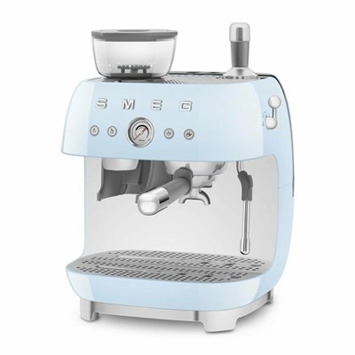 Кофемашина SMEG EGF03PBEU пастельный голубой, рожковая, эспрессо, встроенная кофемолка - фото 32703