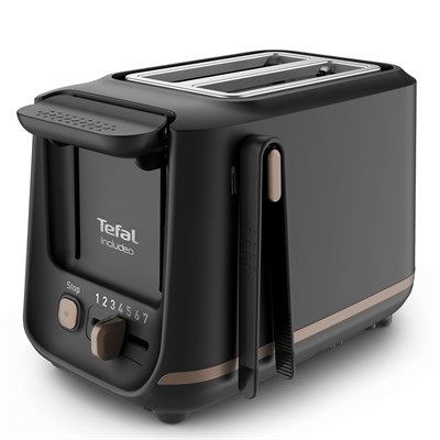 Тостер для хлеба Tefal Includeo TT533811, с 7 степенями поджаривания, магнитом для щипцов, 850 Вт, черный - фото 33127